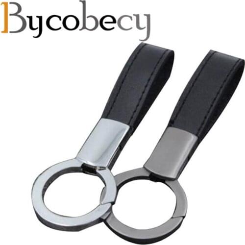 Bycobecy Alloy Genuine Leather Smart Key Holder Men Women Keychain Fashion Key Organizer Solid New Car Key Case Key Wallets