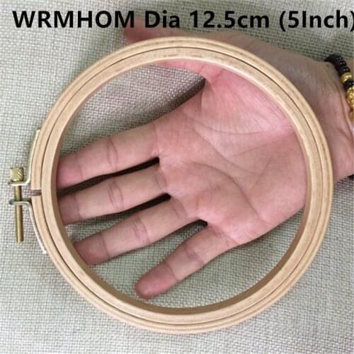 WRMHOM Dia12.5cm 4.9inch Wooden Embroidery Hoops Hand DIY Cross Stitch Embroiderying Tool Household Sewing Tool Economical Kit