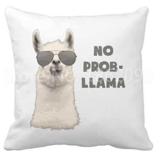 Funny No Problem Llama Gifts Throw Pillow Case Hot Novelty Llama Llamas Cushion Cover Polyester Square Printed Pillows Sham Gift