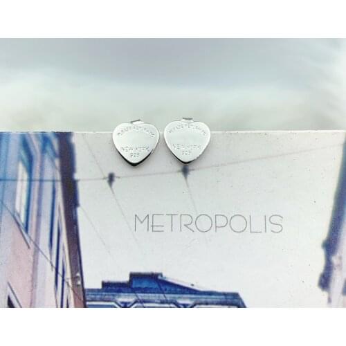 1:1 Classic Heart Romance Love Earring S925 Sterling Silver Women Ladies High Quality Original Jewelry Fashion Valentine Gift