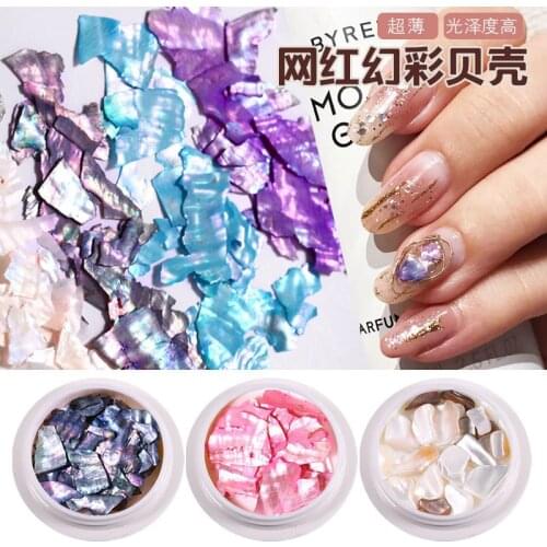 1 Box Ultrathin Shell Slice 3D Nail Art Decorations Mixed Gradient Crushed Charm Manicure Design Accessories
