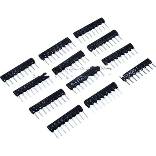 10PCS DIP Exclusion Network Resistor Array A09-103J 1K 4.7K 10K 5.1K 20K 100 102 512 471 6.8K 472J