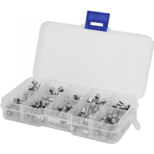 Fusibles Auto Thermal Fuse 100Pcs 0-250V Universal 5*20mm Glass Tube Fuse Kit Accessories Set 0.2A-20A Fuse Adapter Fusibles