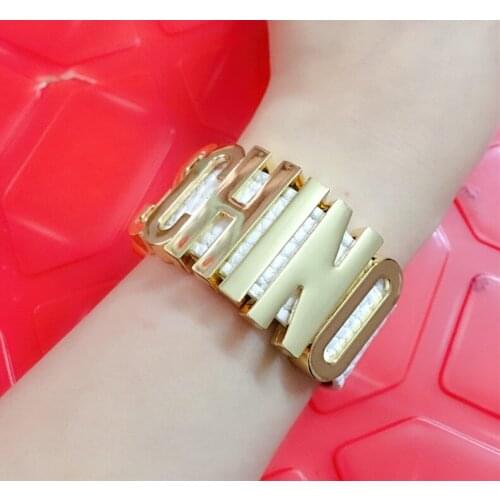 11 colors Handmade Cosplay named Transparent innitial letter bangle ,fashion brand jewelry alphabet bracelets with PU leather