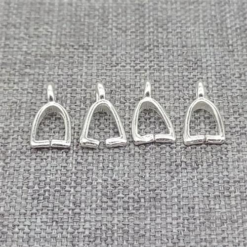 20 Pieces 925 Sterling Silver Pinch Bail, Pendant Pinch, Charm Pinch for Necklace