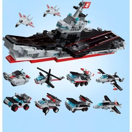 678pcs Enlightenment 1418 Ship Mother Liaoning 8-in-1 Assembly Toy Assembly Building Block Set Gifts
