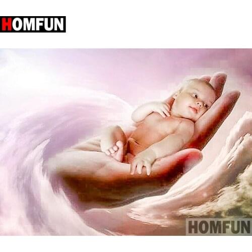 HOMFUN Full Square/Round Drill 5D DIY Diamond Painting "Hand baby" Embroidery Cross Stitch 5D Home Decor Gift A07640