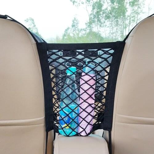 Car Organizer Storage Net For Cars Nylon Mesh Bag Car Seat Holder Automobile Pocket Stowing Tidying Auto Interior Accessories