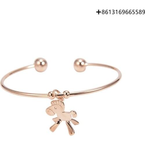 Shining zircon pony opening 925 bracelet valentines day gift from Japan and Korea fresh and lovely elegant jewelry women