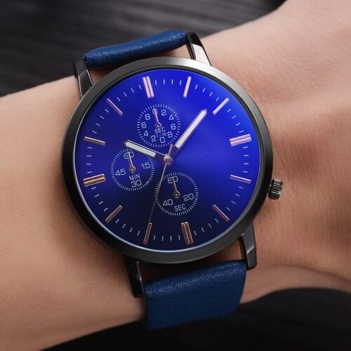 2019 relogio masculino watches Mens Unobtrusive Business Simple Fashion Fake Three eyes Dial Personality watch reloj hombre Q