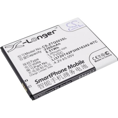 CS 2300mAh / 8.51Wh battery for ZTE Q503C, Q503U, U968 Li3720T42P3H816342, Li3720T42P3H816342-NTC