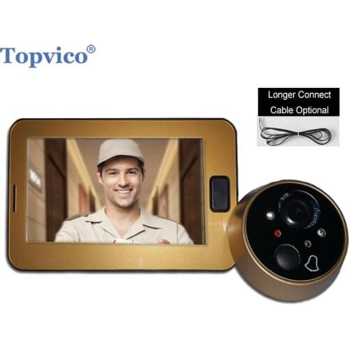 HOT Video Peephole Doorbell Camera 4.3" Color Screen with 2m Length Cable Digital Ring Door Eye Electronic Door Bell Viewer