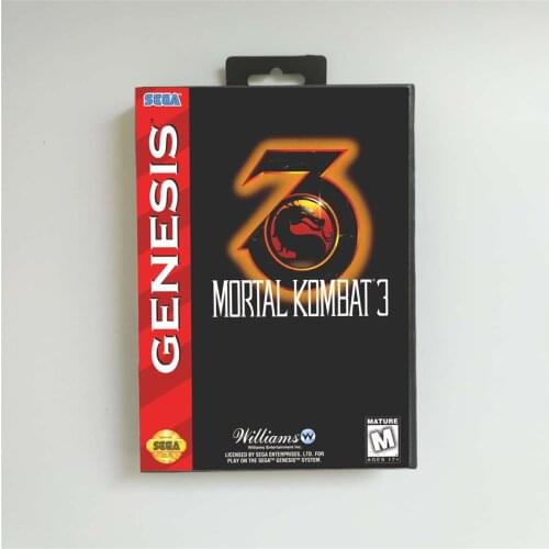 Mortal Kombat 3 - USA Cover With Retail Box 16 Bit MD Game Card for Sega Megadrive Genesis Video Game Console