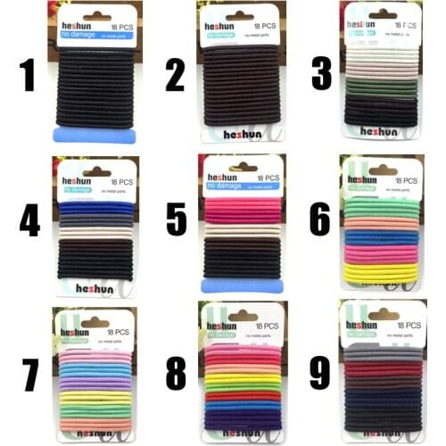 Colorful Solid Rubber Bands Hair Rope Accessories For Women Girls Lovely Elastic Hair Bands Kids Sweet Hair Ties 18pcs/set