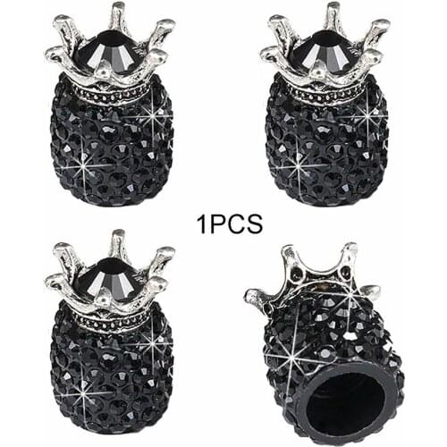 Creative Crown Diamond-studded Valve Cap Universal Valve Core Cap Full Of Diamonds Automotive Tire Valve Cap