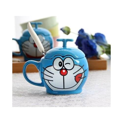 Doraemon Kitty cartoon creative glass ceramic cup children gifts