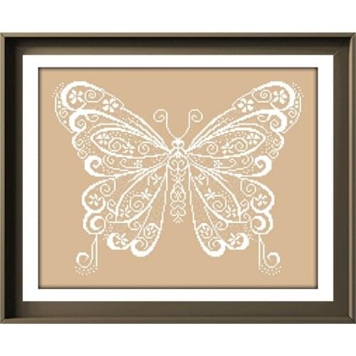 Lace butterfly cross stitch package cartoon 18ct 14ct 11ct flaxen linen cotton thread embroidery DIY handmade needlework