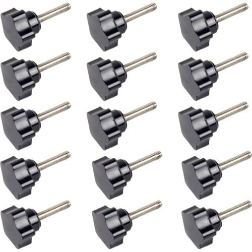LETAOSK Universal Accessories 15pcs M6x30mm Male Thread Star Shaped Head Clamping Screw Nuts Knob Handle