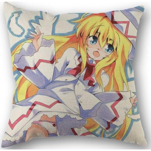 Anime Lily White Cushion Pillow Tent,Office,Home Cotton Linen Zippered Pillowcase Family Home Accessories Customizable One Side