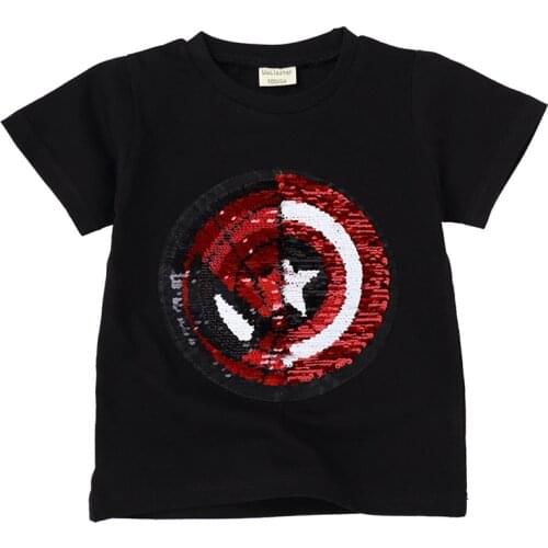 New Fashion Sequin Baby Boys Girls T-Shirt For Summer Children T-Shirts Kids Cotton Casual Clothing Shirts Boy Girl Tops Tee