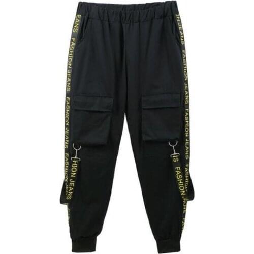 QNPQYX New Autumn Street Mens Pants Fitness Slim Sports Pants Multi-pocket Stitching Woven Casual Trousers Men Hip Hop Pants