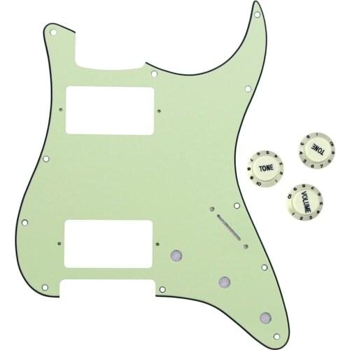NEW Mint Green 3Ply HH ST Guitar Pickguard 2T1V Control Knobs for Guitar Accessories