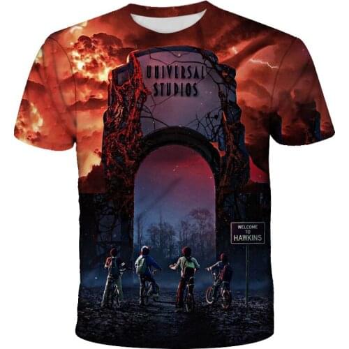 Boy Girl Clothes 3D Printed Strange Things T Shirt Kids Summer Short Sleeve T Shirt Cartoon Comfortable Casual Baby Children Top