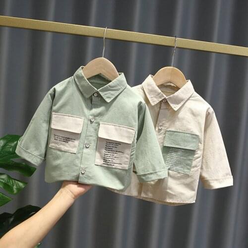Baby Boys Clothing 2020 Autumn New Childrens Large Pocket Decoration Letter Printing Long Sleeves Tops Casual Cardigan For Boys