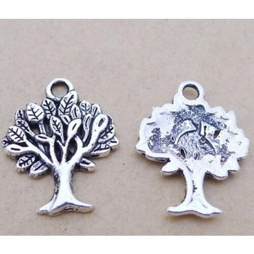BULK 30 Zinc Alloy Metal Antique Silver Plated Tree of Life Charms Pendants 17*21mm 1.6g