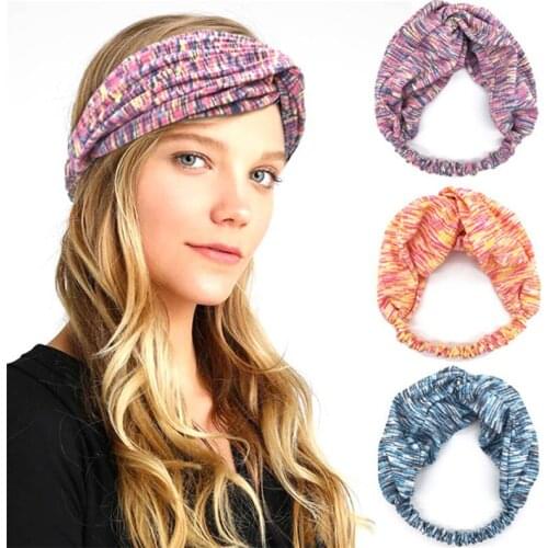 3 pieces Yoga Hairbands Women Running Cycling Sports Head bands Printed Pattern Elastic Sweatband Yoga Riding Bike Headbands