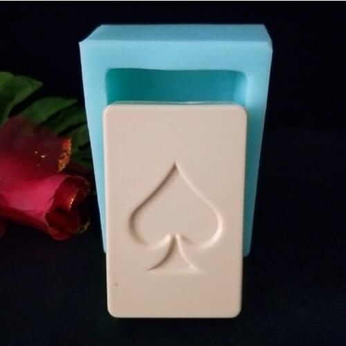 PRZY Rectangle Poker Card Spade Silicone Mold Silicone Soap Spades Molds DIY Playing Card Soap Making Moulds Resin Clay Molds