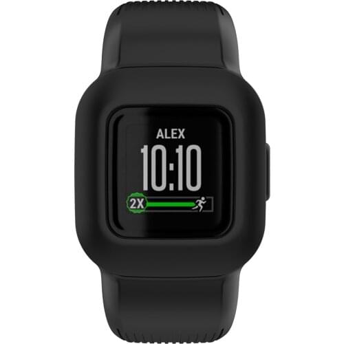 Wristband Silicone No Buckle Watch Band Strap Watchband Sports Replacement For Garmin Vivofit Jr.3 Black White Midnight Blue