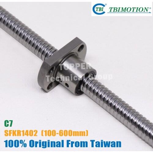 Taiwan TBI 1402 ball screw 100/200/250/300/400/500/600mm C7 12mm dia with SFK1402 nut miniature CNC 3d printer parts