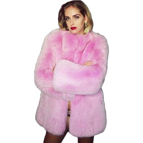 Fur Coat Women Soft Comfortable Pink Green Red Black Long Sleeve Tops 2020 Winter New Fashion Thick Warmth Jacket Feminina CX979