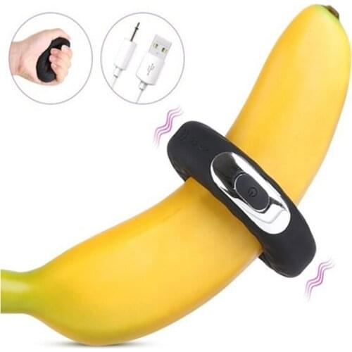 10 Speed Vibrator Penis Ring Silicone Cock Rings Vibrator Male Penis Sex Toys For Men Remote Control Time Delay