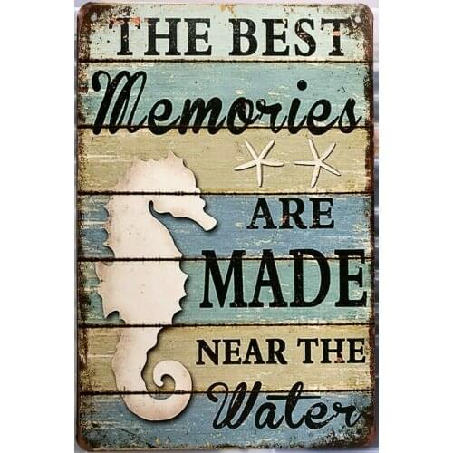 Beach vintage tin sign metal poster pub bar club garage hotel beach wall decor