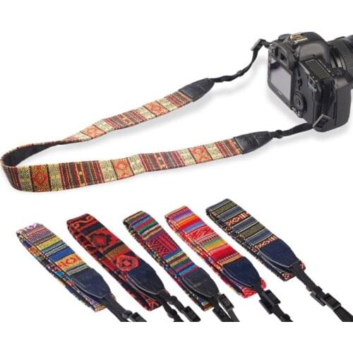 Vintage Camera Strap Shoulder Neck Belt Strap Leopard Series For SLR DSLR Canon Nikon Sony Panasonic Genuine Leather+Cotton