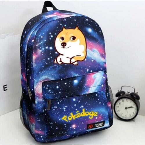 Corgi Doge Meme Funny Joke Dog Shoulder Bag Womens Canvas Backpack Schoolbag