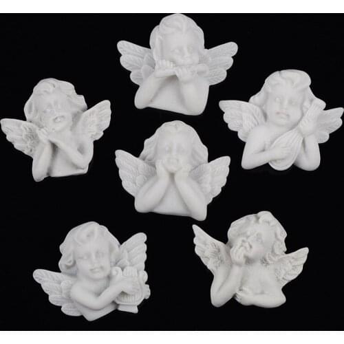 10Pcs/lot Flatback Resin Cabochon Craft Kawaii Baroque Angel Flat Back Resin Cabochons DIY Hair Bows Accessories Scrapbooking