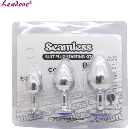 3pcs/set 3 Sizes Stainless Steel Crystal Anal Plug Metal Jeweled Butt Plug Adult Game Sexy Stopper Anal Plug in Anal Sex Toys
