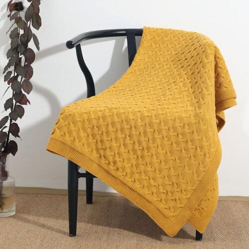 Nordic Retro Acrylic Knitted Shawl Blanket throw small Twist Napping Blanket Office Air Conditioning Sofa cover Bed End towel