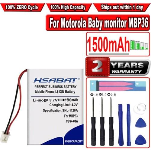 HSABAT 1500mAh Battery for Motorola Baby monitor MBP18 MBP26 MBP27T MBP33 MBP34 MBP35 MBP36 MBP41 MBP43 TFL3X44AAA900 CB94-01A