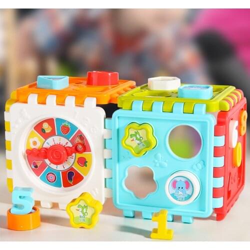 Baby Activity Cube Toys Shape Sorting Toddler Early Learning Educational Toys Infant First Blocks Set Colorful Number Sorter