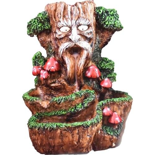 Resin Tree Man Backflow Incense Cone Burner Holder Waterfall Aroma Decor