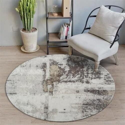 Retro Abstract Carpet For Living Room Round Rug Nordic Style Coffee Table Carpet Modern Area Rug Bedroom Chair Mat Sofa Carpet
