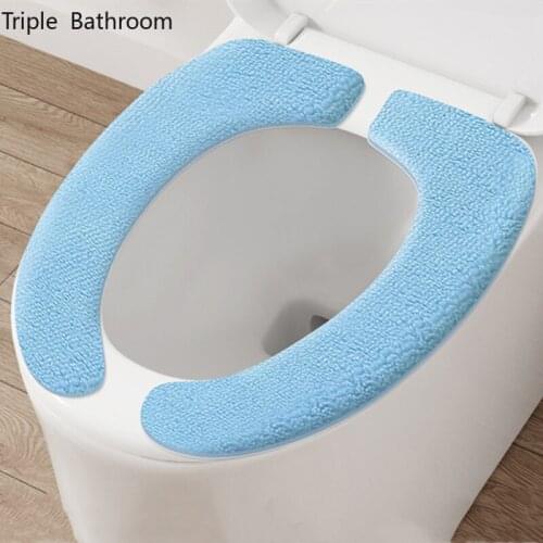 Paste Type Flannel Toilet Mat Waterproof Universal Winter Keep Warm Portable Toilet Seat Cover Washable Bathroom Accessories