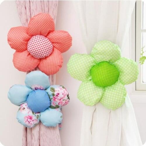 Creative Lace Fabric Flower Curtain Buckle 3 Pieces/Lot Rose Curtain Bandage Strap Bundled Flower
