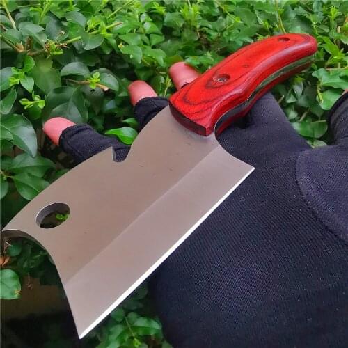 7.48 inch machete, picnic bone cutter, stainless steel outdoor camping hunting knife, survival tool, bamboo, branches easily cut