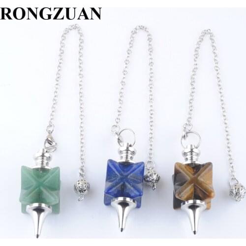 Merkaba Pendulum for Dowsing Divining Wicca Big Natural Stone Reiki Crystal Biolocation Metaphysical Spiritual Pendant TBN457
