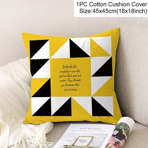 Fashion Geometric Yellow Pillowcase Decorative Cushion For Sofa DIY Printed Pillow Chair Car Cushion Christmas Home Decoration